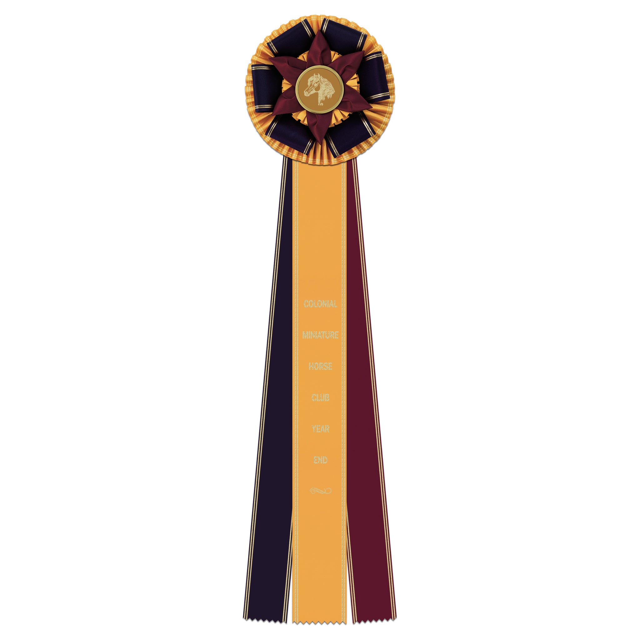 Hampton 3 Rosette Award Ribbon, 6-1/2