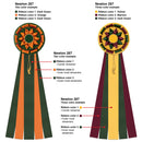 Newton 5 Rosette Award Ribbon, 7" Top
