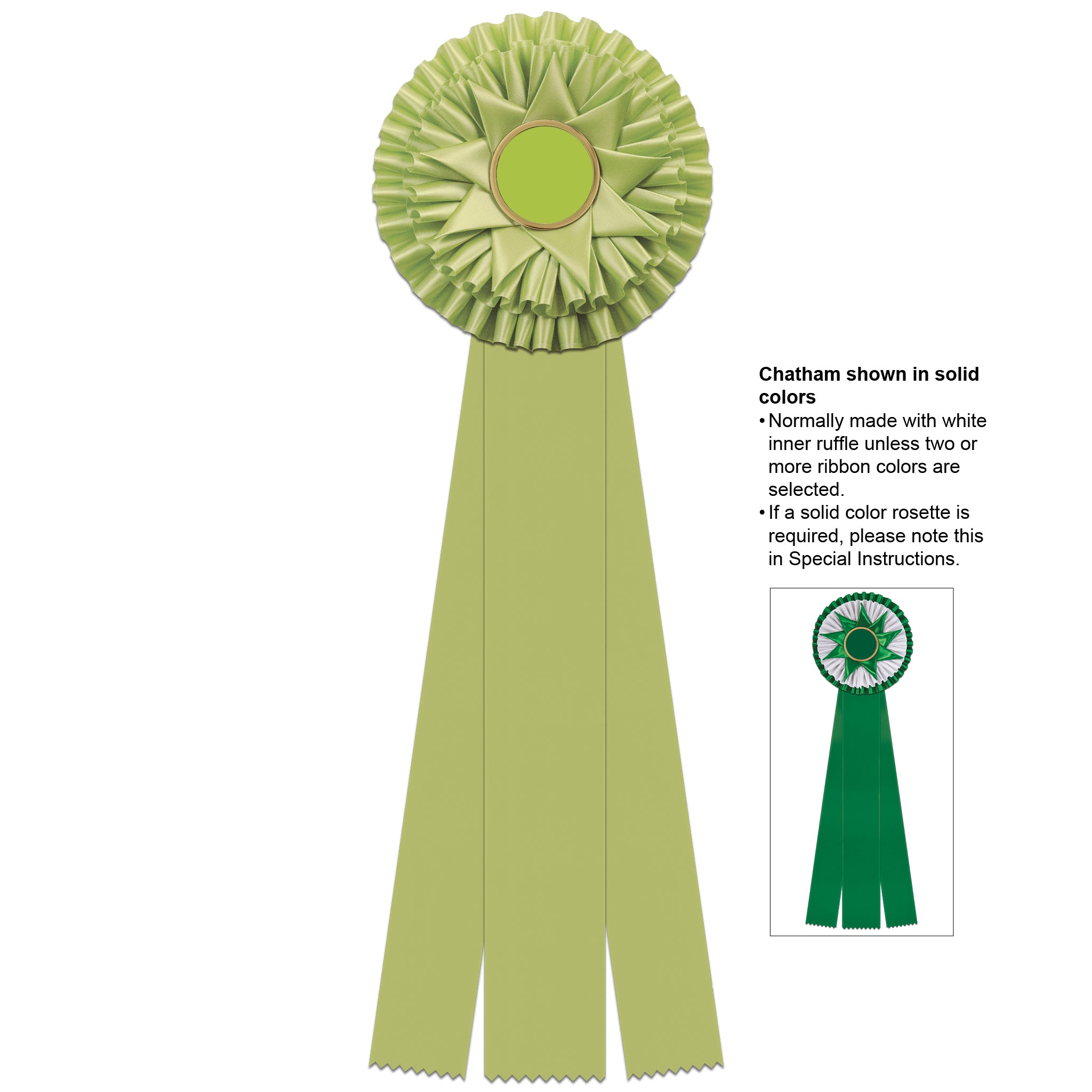 Chatham 3 Rosette Award Ribbon, 6-1/2
