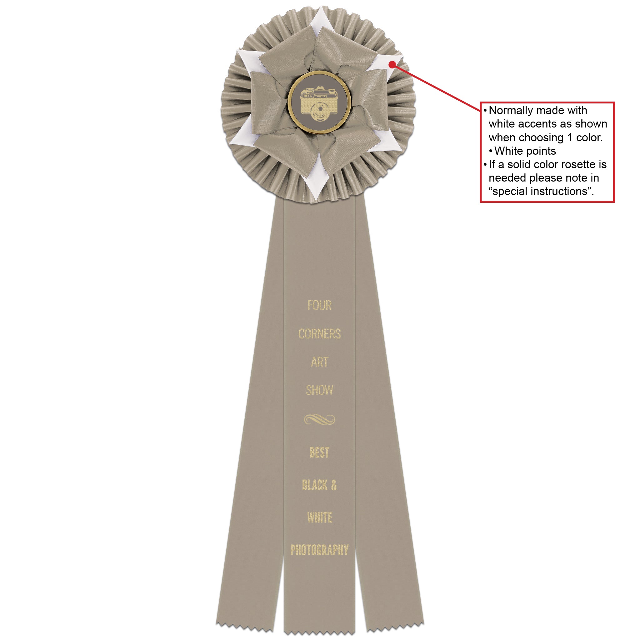 Wheaton 3 Rosette Award Ribbon 6-1/2
