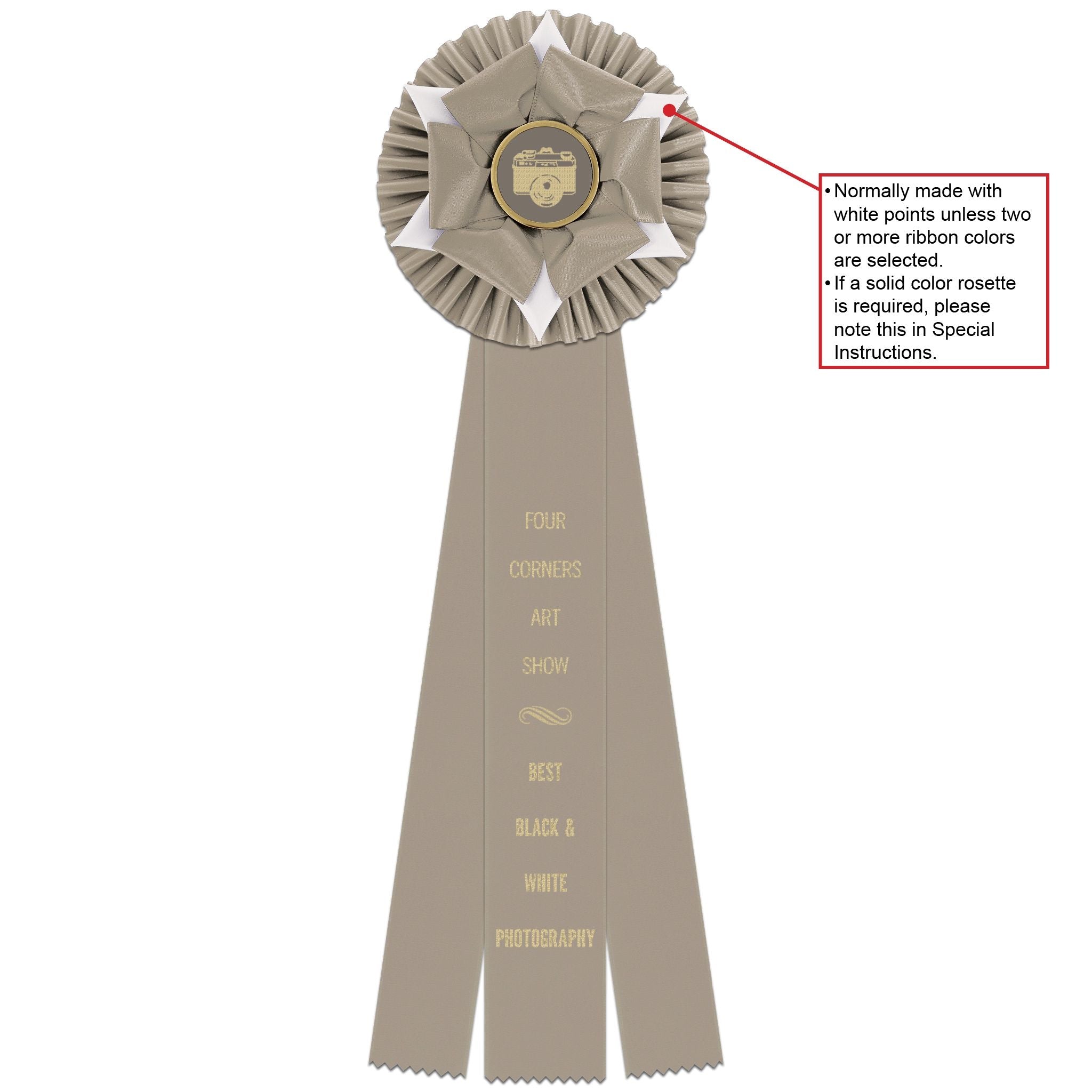 Wheaton 3 Rosette Award Ribbon 6-1/2