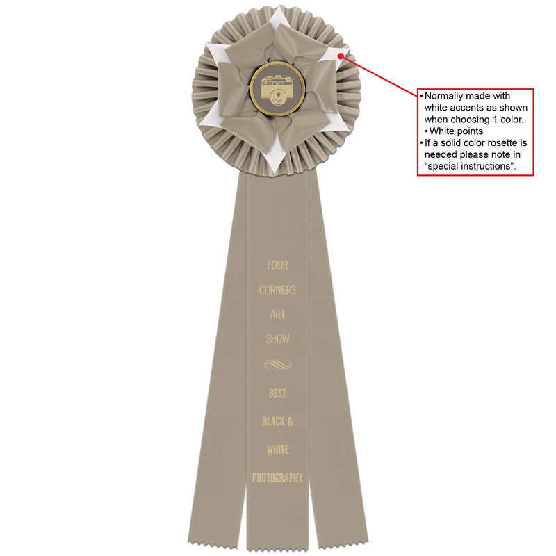 Wheaton 3 Rosette Award Ribbon 6-1/2" Top