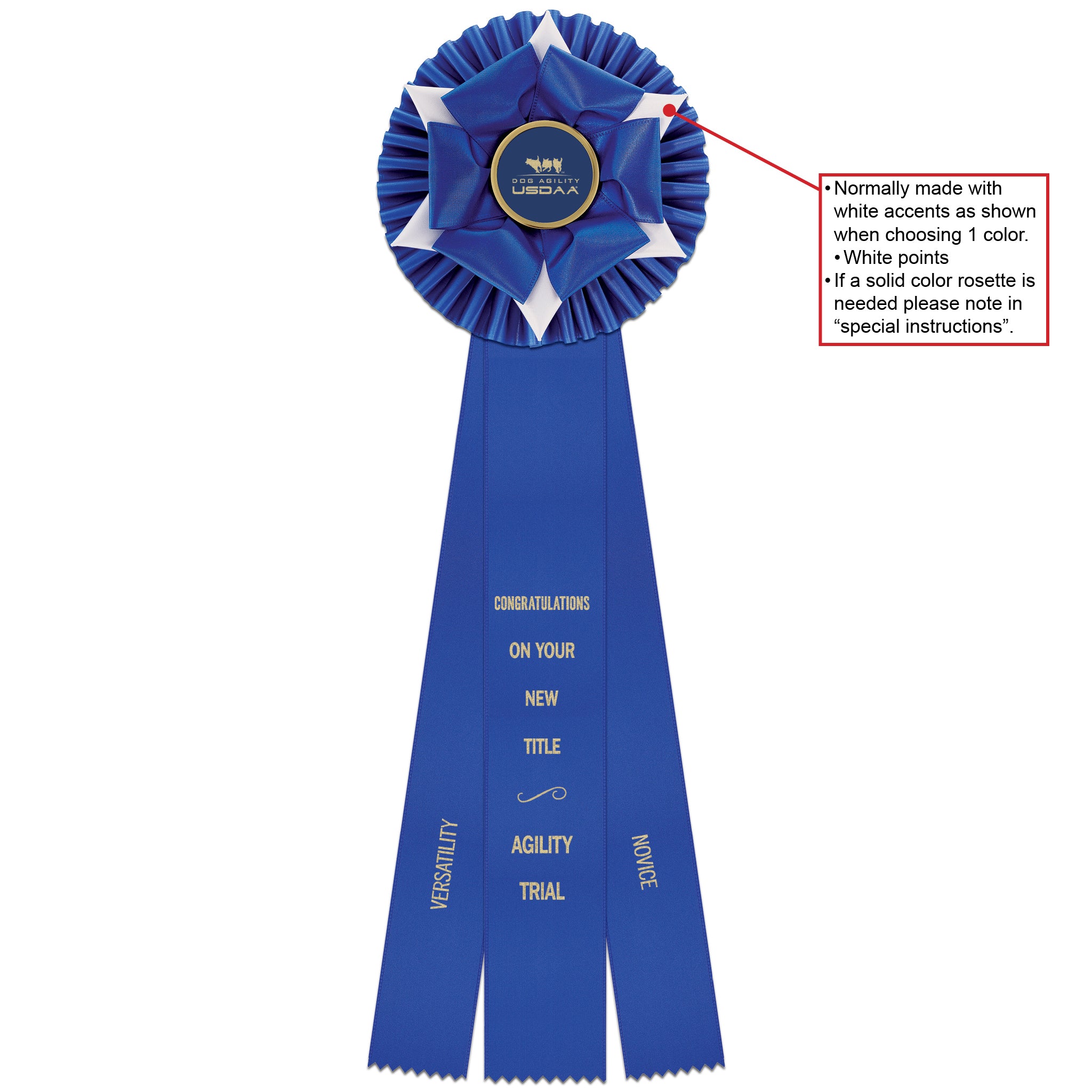 Wheaton 3 Rosette Award Ribbon With 3 Streamer Printing, 6-1/2