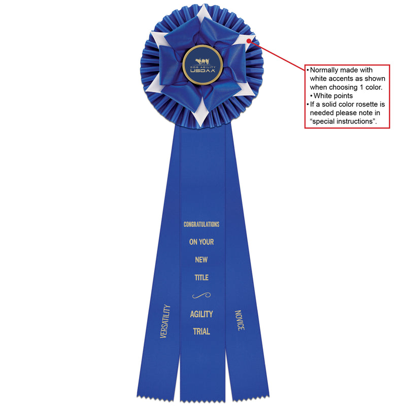 Wheaton 3 Rosette Award Ribbon With 3 Streamer Printing, 6-1/2" Top