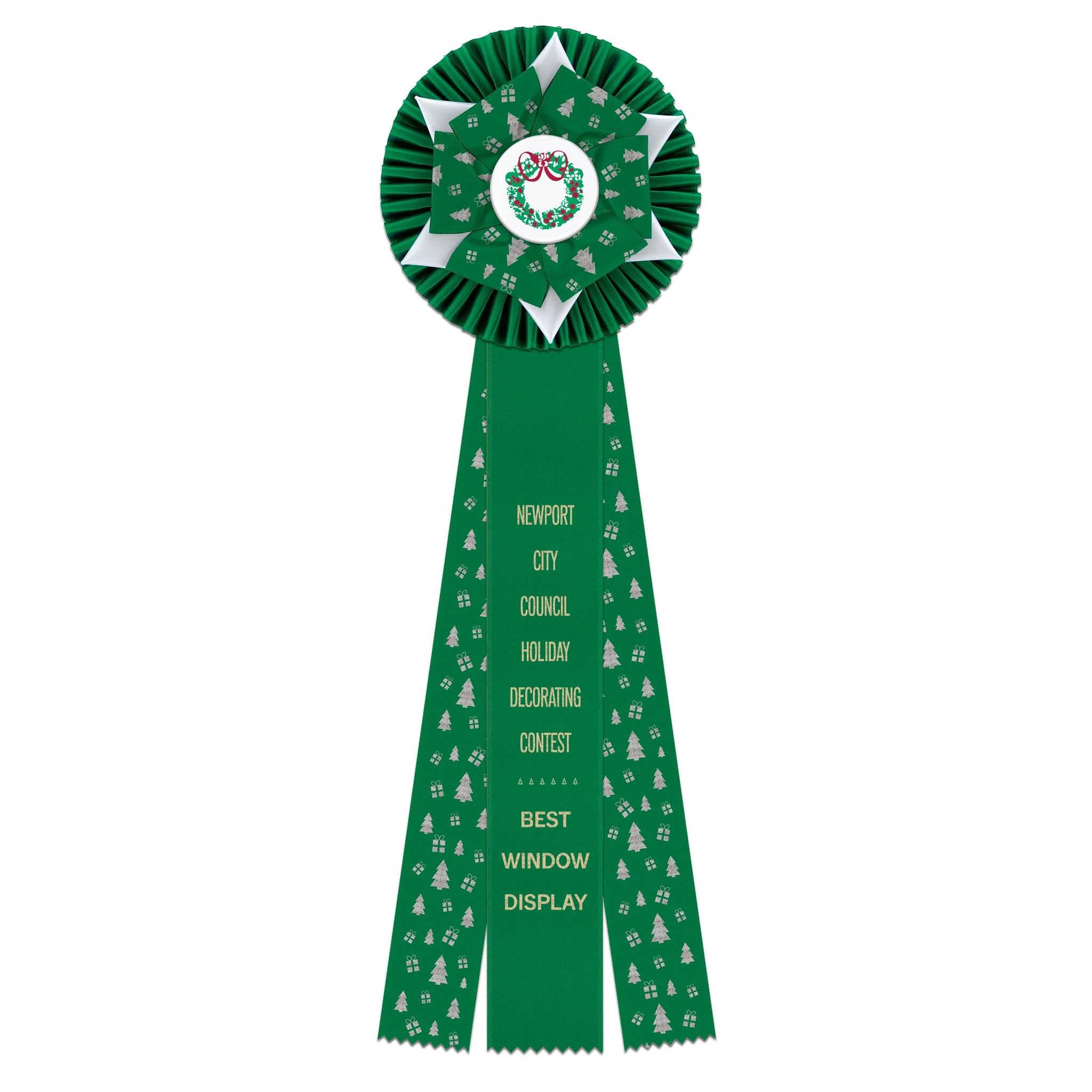 Deluxe Wheaton 3 Rosette Award Ribbon, 6-1/2