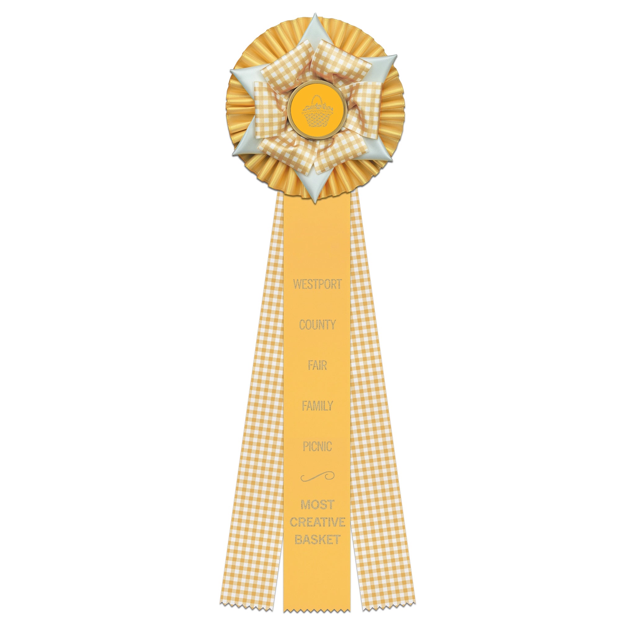 Deluxe Wheaton 3 Rosette Award Ribbon, 6-1/2