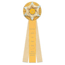 Deluxe Wheaton 3 Rosette Award Ribbon, 6-1/2" Top