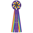 Deluxe Wheaton 3 Rosette Award Ribbon, 6-1/2" Top