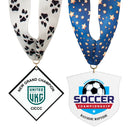 3-1/2" Standard Shape Custom Acrylic Medal With Stock Millennium Neck Ribbon