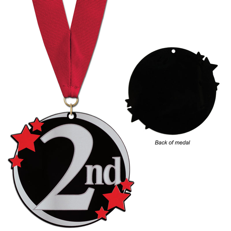 3-1/2" Stock Acrylic Laser Cut Medal With Any Grosgrain Neck Ribbon