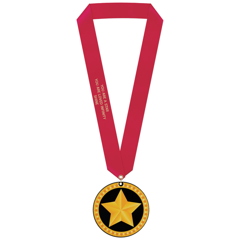 3-1/2" Stock Acrylic Laser Cut Medal With Custom Satin Neck Ribbon