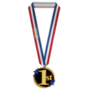 3-1/2" Stock Acrylic Medal With Custom Specialty Satin Neck Ribbon.