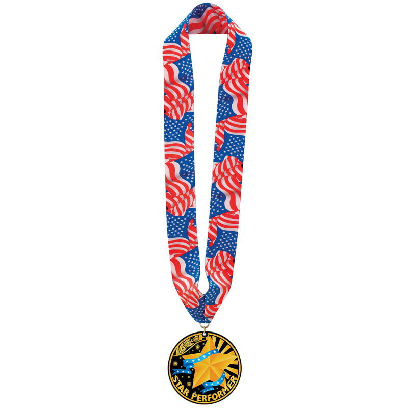 3-1/2" Stock Acrylic Laser Cut Medal With Millennium Neck Ribbon