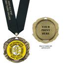 2-3/4" Custom XBX Award Medal With Satin Neck Ribbon