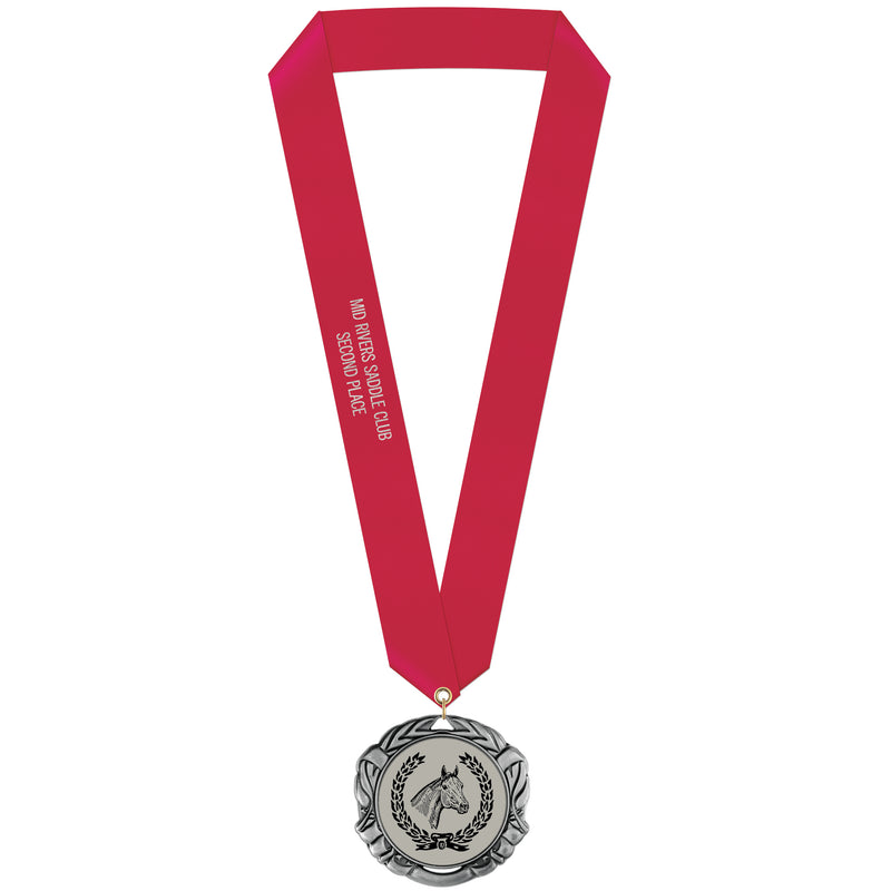 2-3/4"  Custom XBX Award Medal w/ Satin Neck Ribbon
