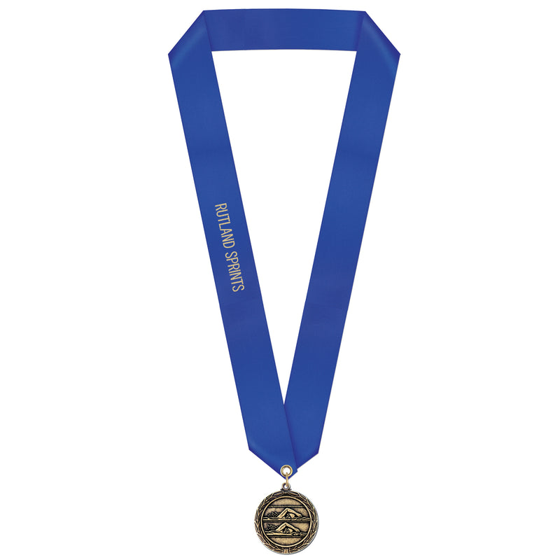 1-1/2" Custom MX Award Medal With Satin Neck Ribbon
