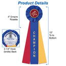 Stock Champion or Reserve Champion Equestrian Rosette Award Ribbon