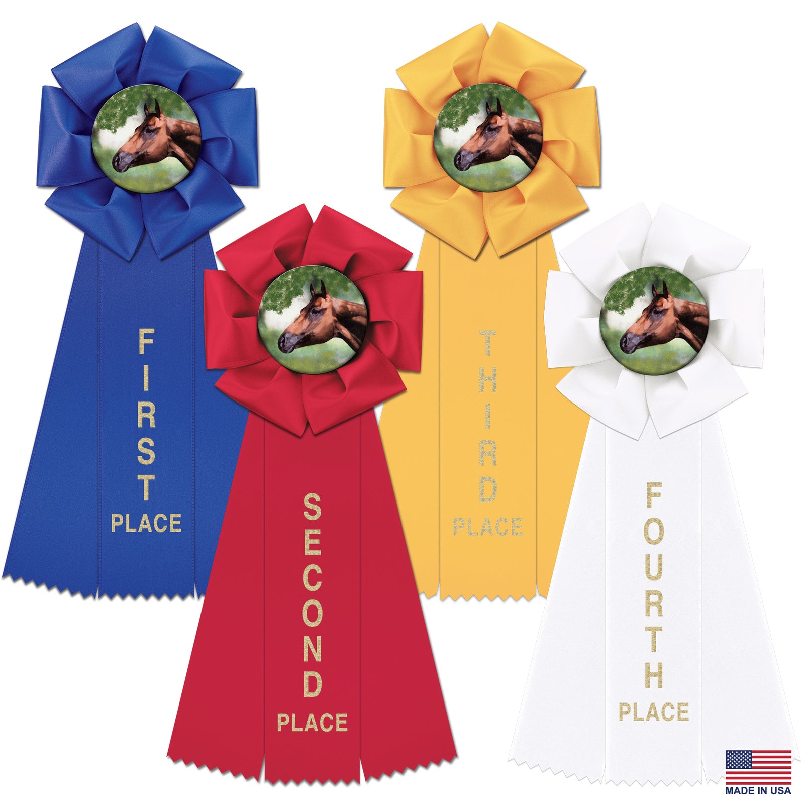 Stock Beauty Rosette | Award Ribbon | Set of 4