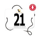 Custom Indurotec™ Full Color Small Rectangular Exhibitor Number With String