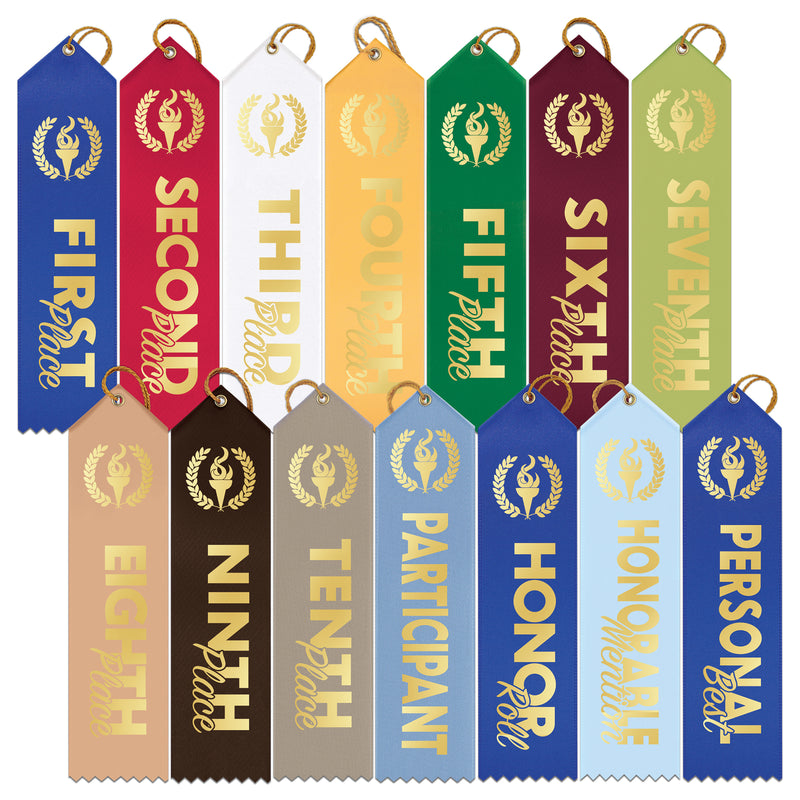 2" X 8" Stock Point Top Torch Award Ribbon