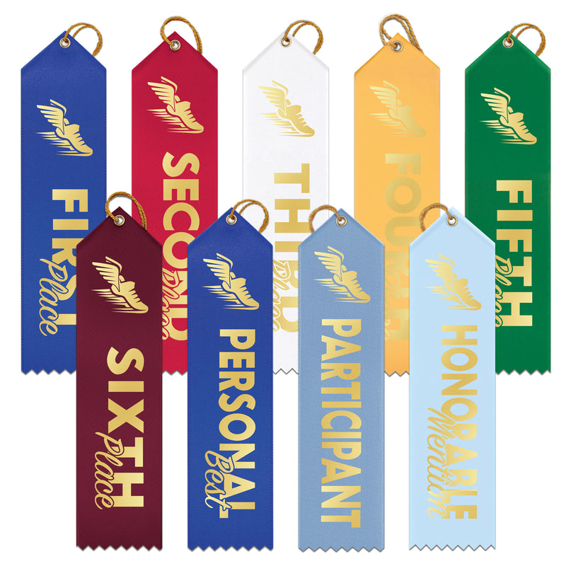 2" X 8" Stock Point Top Track Award Ribbon