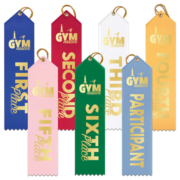 2" x 8" Point Top Gymnastics Sports Placement Award Ribbon