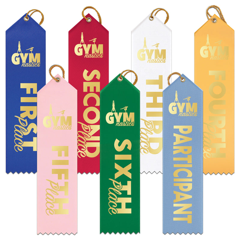 2" x 8" Point Top Gymnastics Sports Placement Award Ribbon