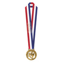 3-1/2" Stock AT Award Medal With Specialty Satin Neck Ribbon