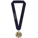 2-3/8" Custom ES Award Medal With Satin Neck Ribbon
