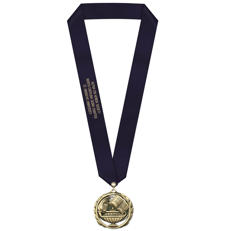 2-3/8" Custom ES Award Medal With Satin Neck Ribbon