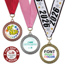1-3/4" Custom LFL Award Medal With Grosgrain Neck Ribbon.