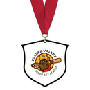 3-1/2" Standard Shape Custom Black Acrylic Medal With Any Grosgrain Neck Ribbon.