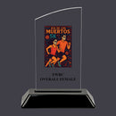 6-1/4" Custom Full Color Swatch Acrylic Award With Black Base