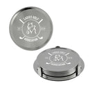 3-5/8" Custom Silver Coasters With Logo.