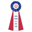 Superstar Empire 3 Rosette Award Ribbon, 4" Top.