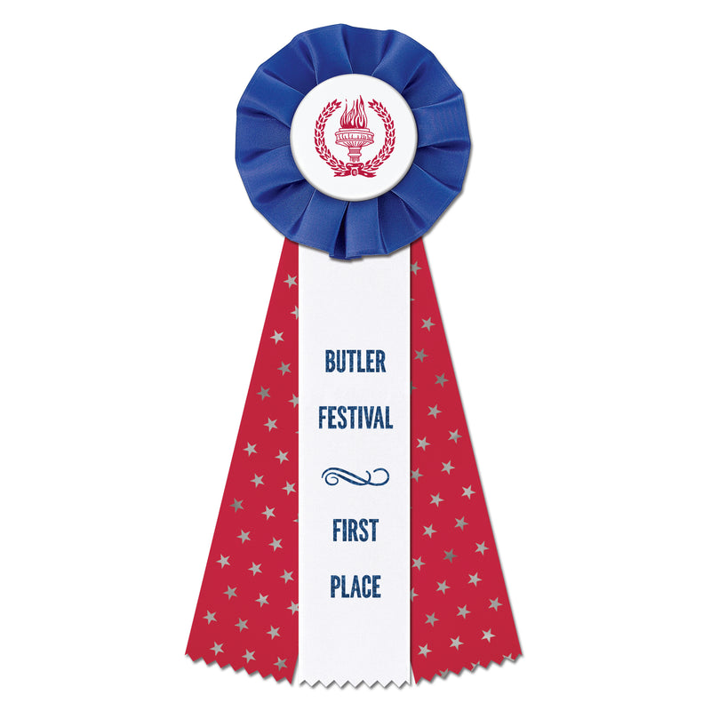 Superstar Empire 3 Rosette Award Ribbon, 4" Top