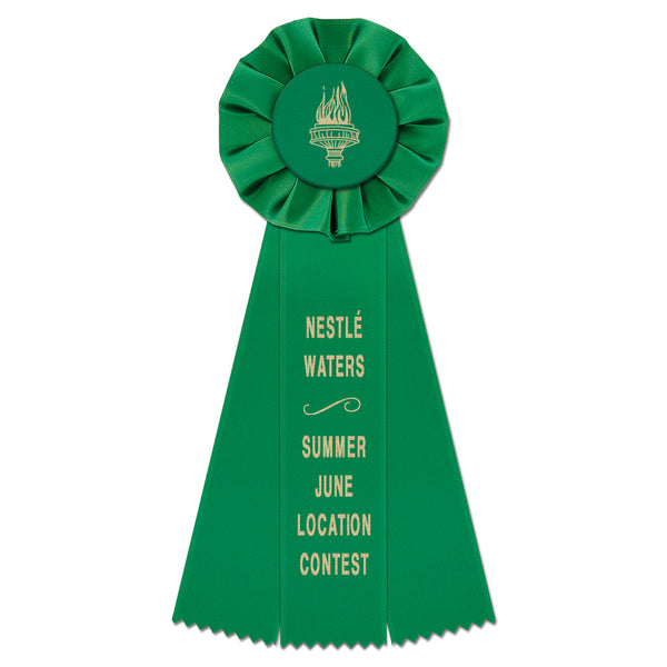 Empire 3 Rosette Award Ribbon, 4" Top