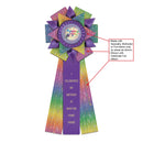 Deluxe Bath 3 Rosette Award Ribbon, 6" Top