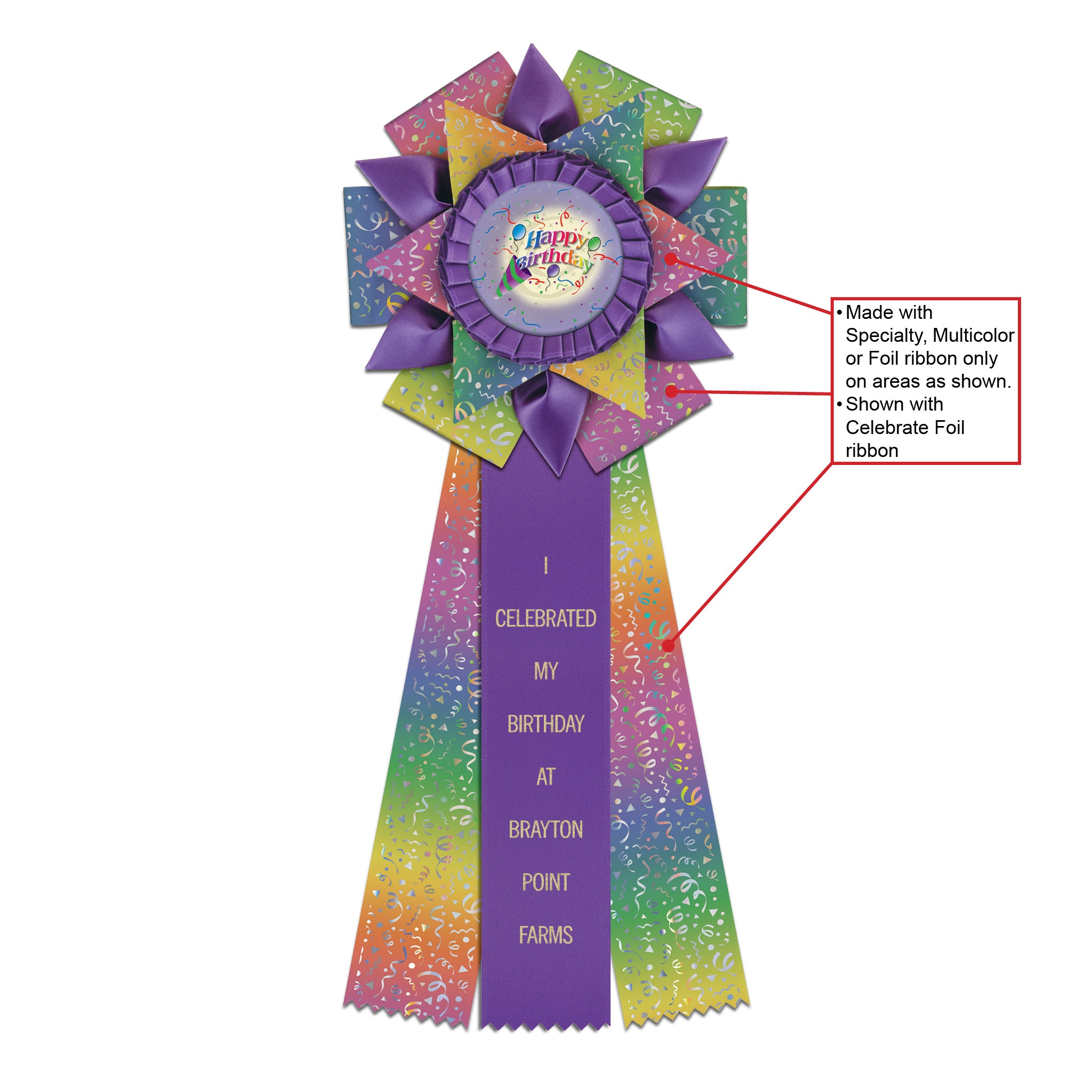 Deluxe Bath 3 Rosette Award Ribbon, 6