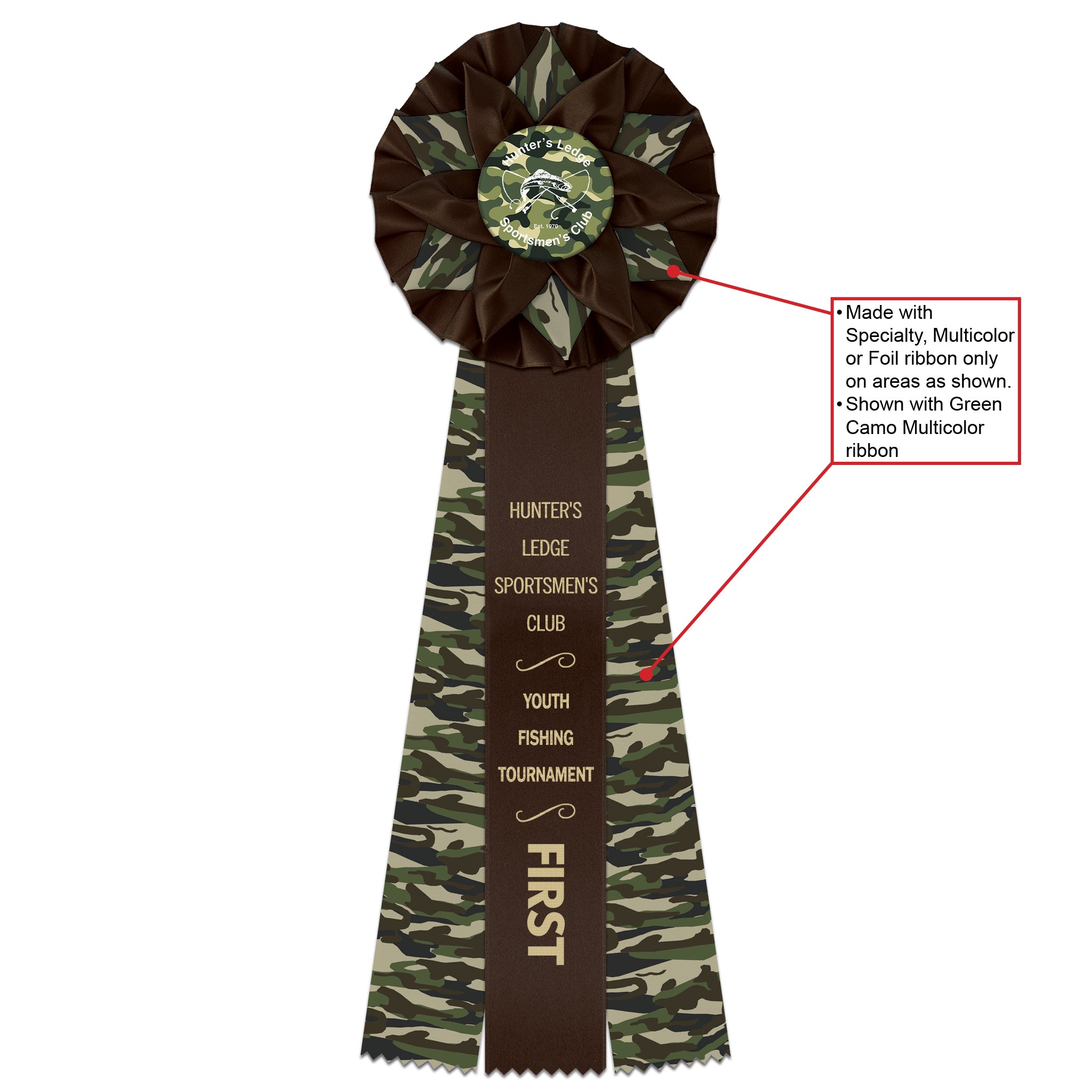 Deluxe Exeter 3 Rosette Award Ribbon, 6