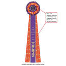 Deluxe Berkshire 3 Rosette Award Ribbon, 6-1/2" Top