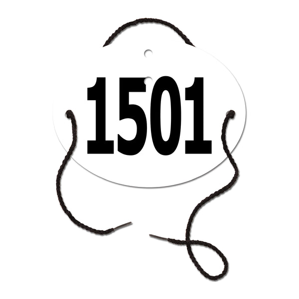 Dressage Oval Exhibitor Number With String 1501+
