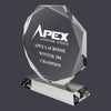 7" x 6-1/4" Custom Engraved Octagon Optical Crystal With Attached Base