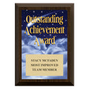 5" x 7" Custom Full Color Stock Design Walnut Plaque With Engraved Plate.