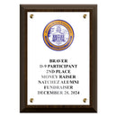 5" x 7" Custom Full Color Walnut Plaque With Acrylic Overlay.