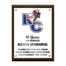 9" x 12" Custom Full Color Walnut Plaque With Acrylic Overlay.
