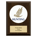 5" x 7" Custom Full Color Walnut Plaque With Engraved Plate.