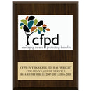 9" x 12" Custom Full Color Walnut Plaque With Engraved Plate.