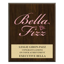 12" x 15" Custom Full Color Walnut Plaque With Engraved Plate.