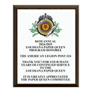 8" x 10" Custom Walnut Plaque With Full Color Imprint.